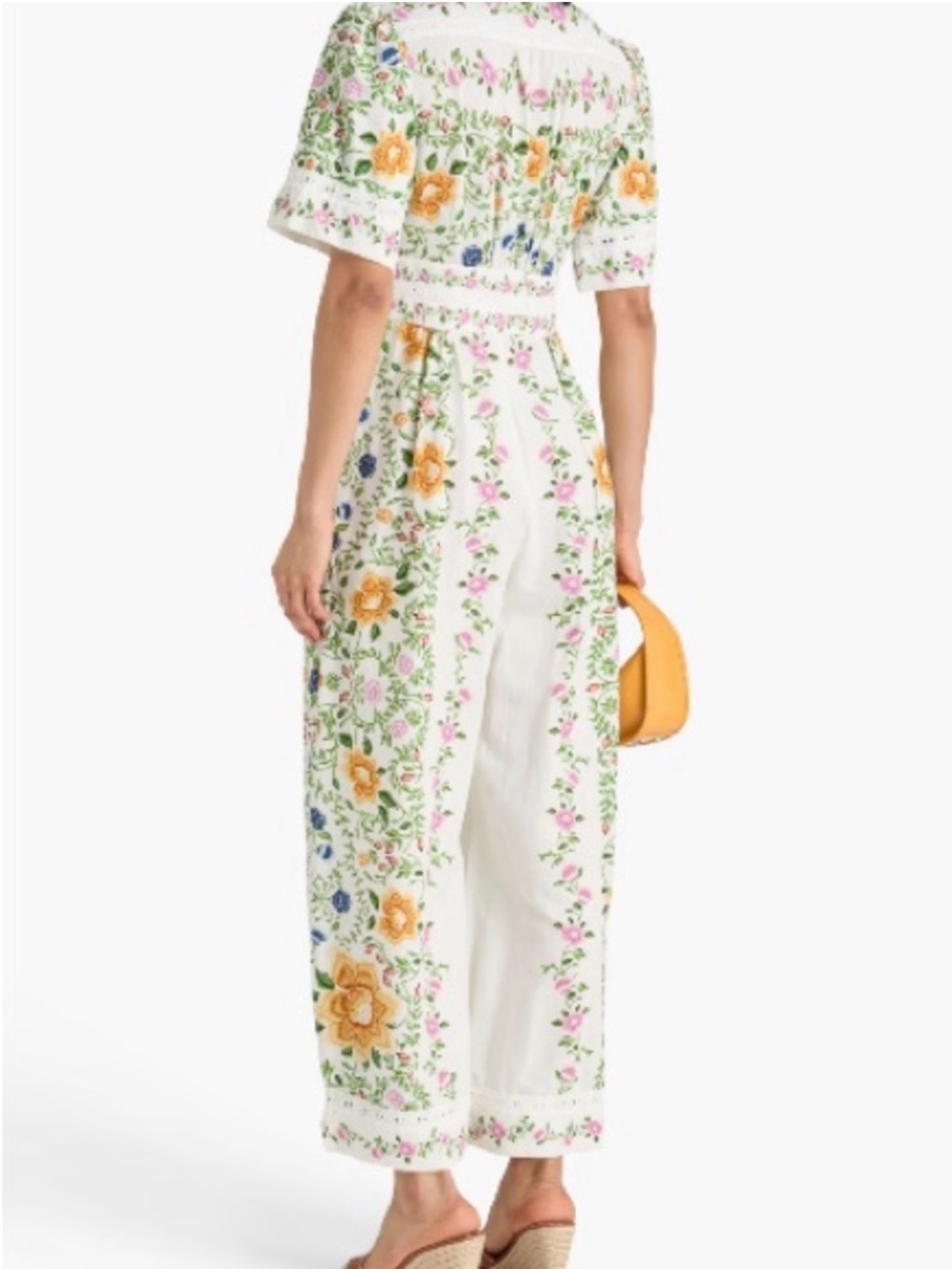 Farm Rio White Floral Embroidered Jumpsuit - Picture 3 of 5